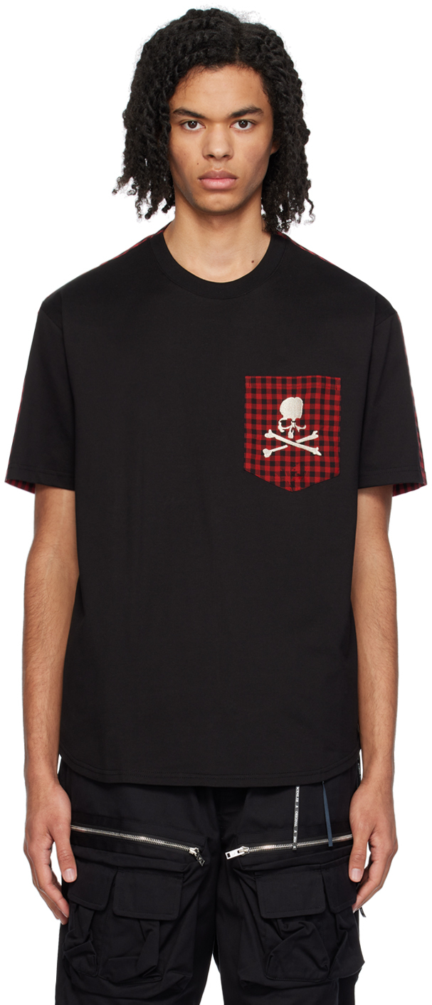 Mastermind Japan Black & Red Check T-shirt In Black X Red Check