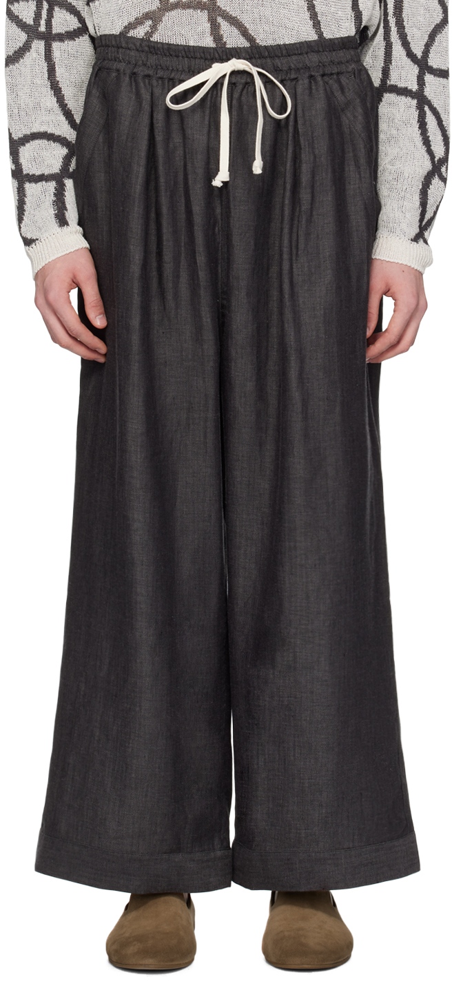 Shop Jan-jan Van Essche Gray O-project Trousers In Black & Dk Grey