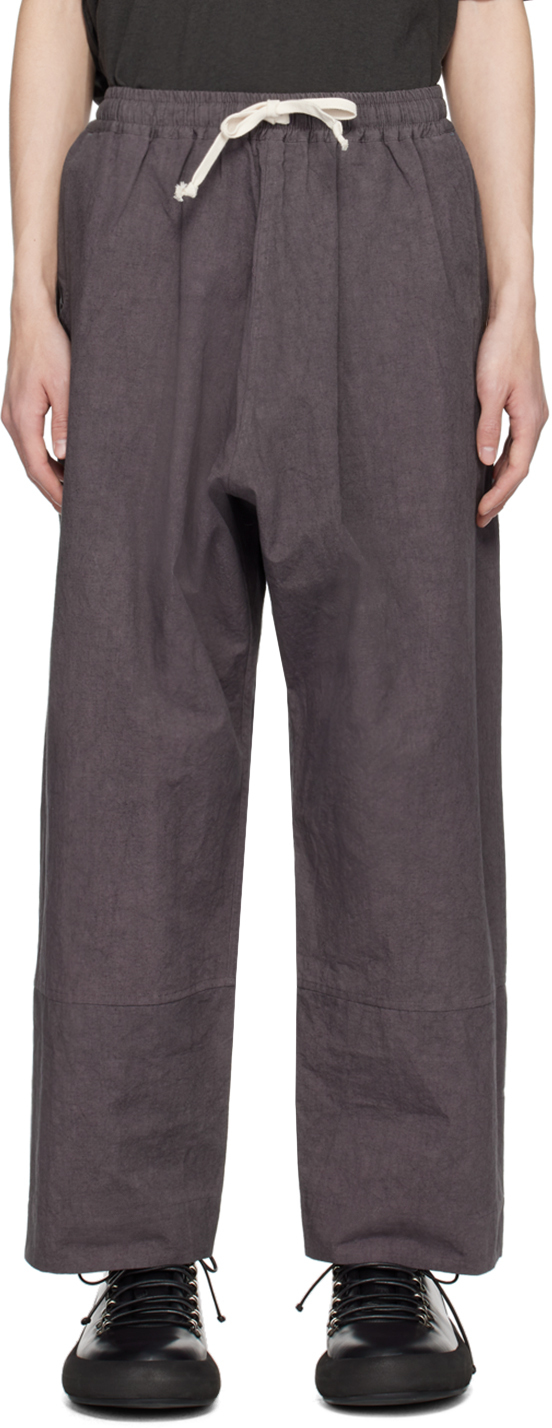 Shop Jan-jan Van Essche Gray O-project Drawstring Trousers In Anthracite