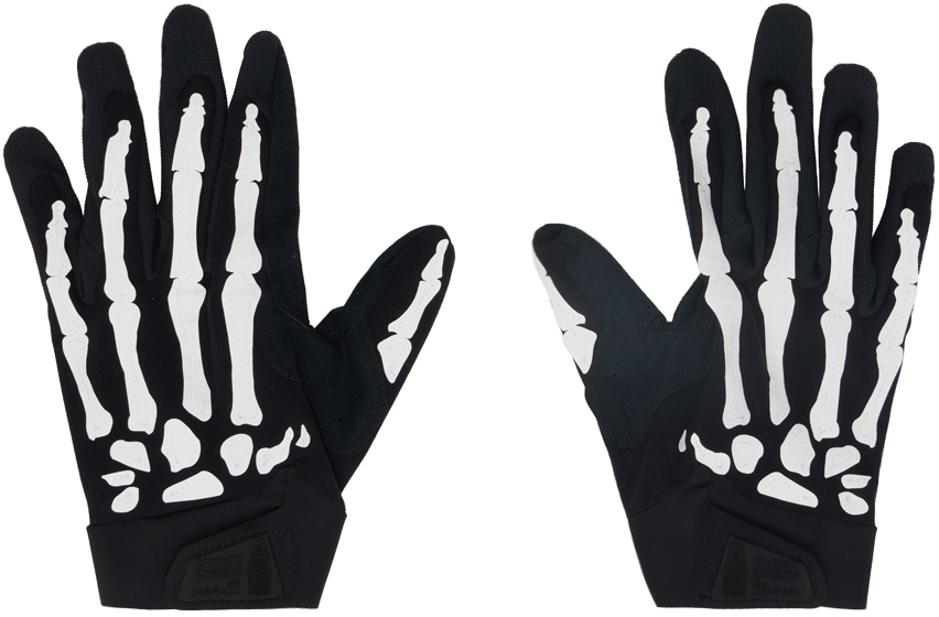 Takahiromiyashita The Soloist Black Cycling Gloves In Black X White