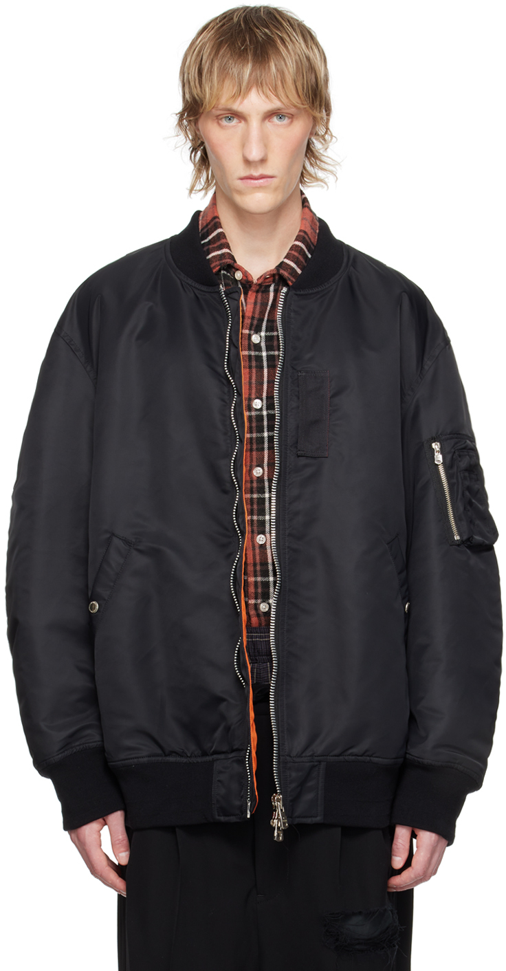 Black Back Gusset Bomber Jacket