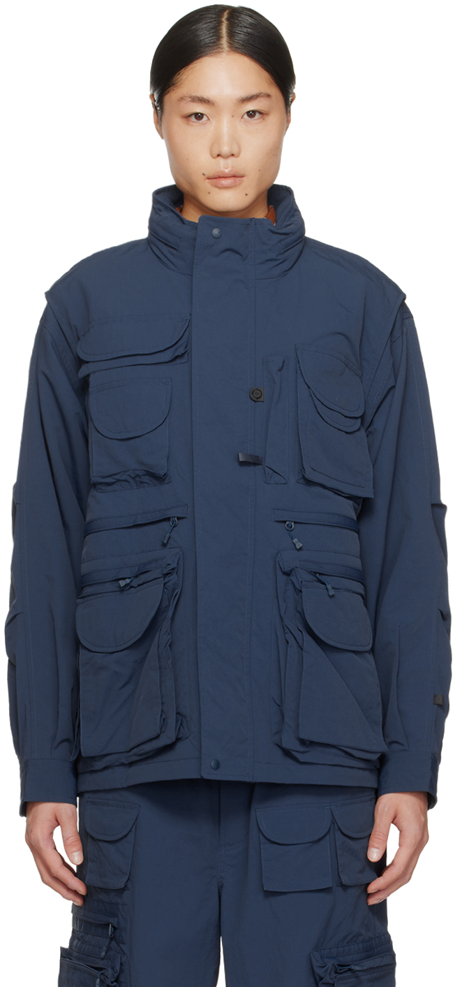 DAIWA PIER39: Indigo Two-Way Perfect Fishing Jacket | SSENSE Canada