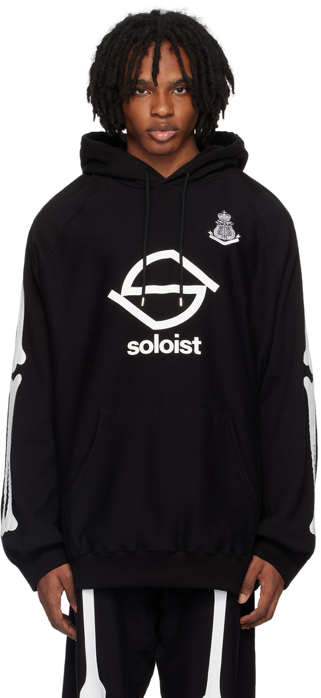 Shop Takahiromiyashita The Soloist Black Bone Type02 Hoodie In Black X White