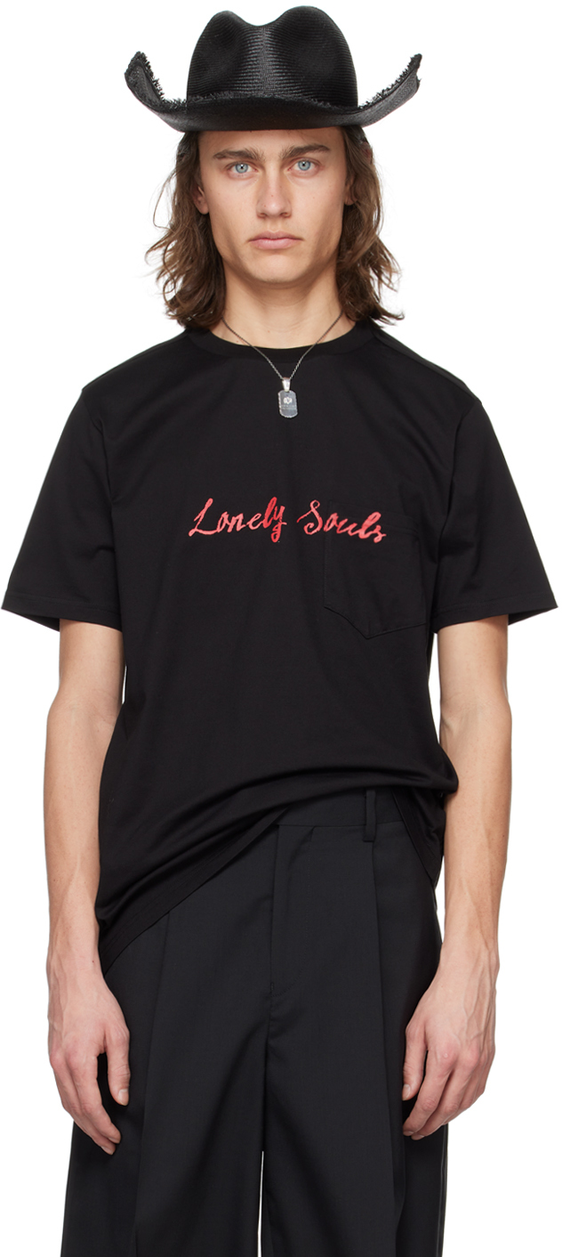 Shop Takahiromiyashita The Soloist Black 'lonely Souls' T-shirt
