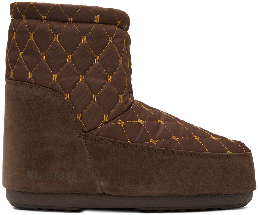 Brown Icon Low Nolace Quilted Boots