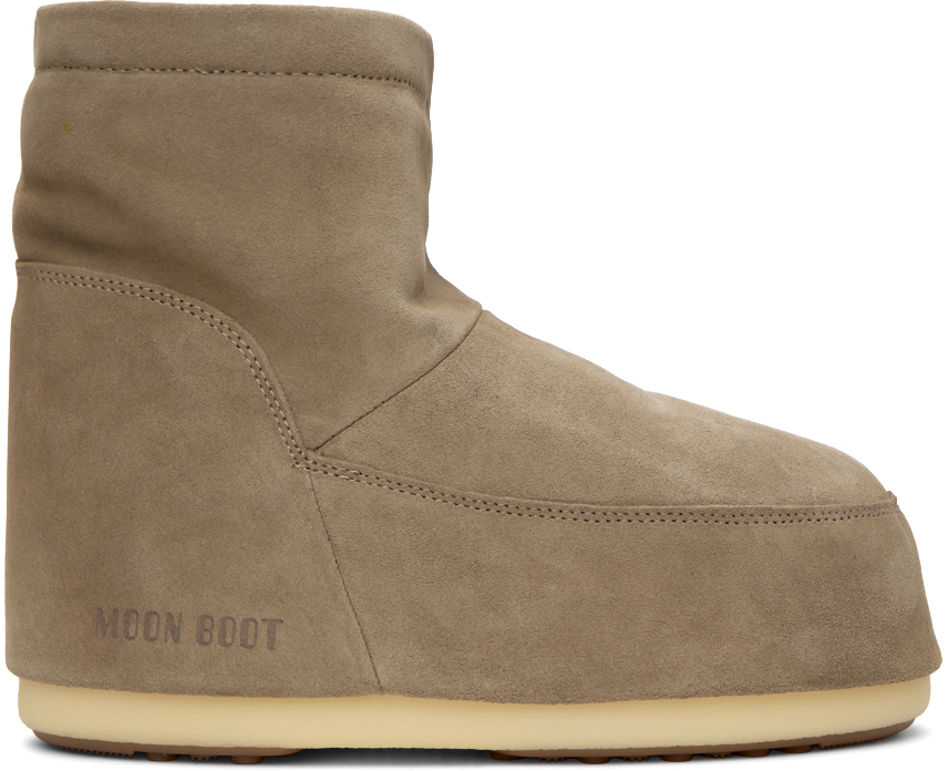 Moon Boot Taupe Icon Low Nolace Boots In Sand