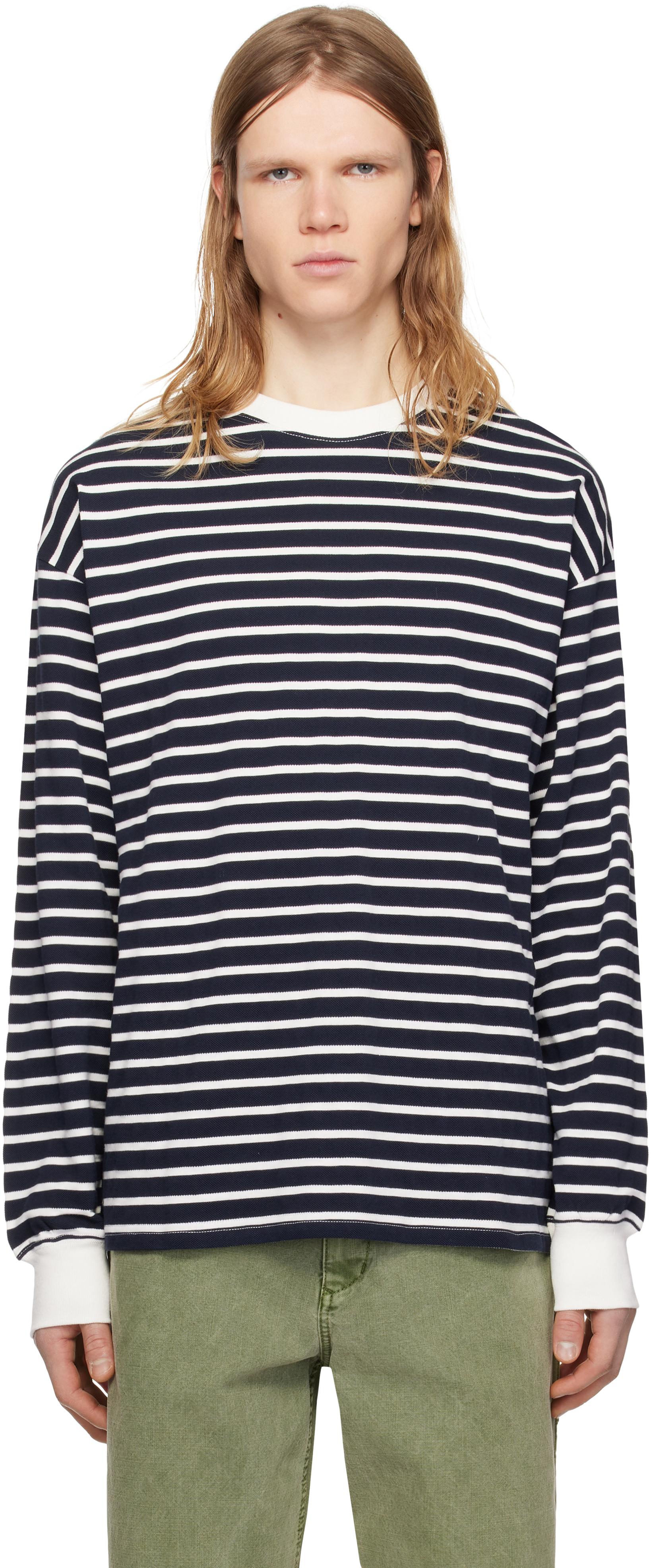 Navy & White Blinky Striped Longsleeve T-shirt