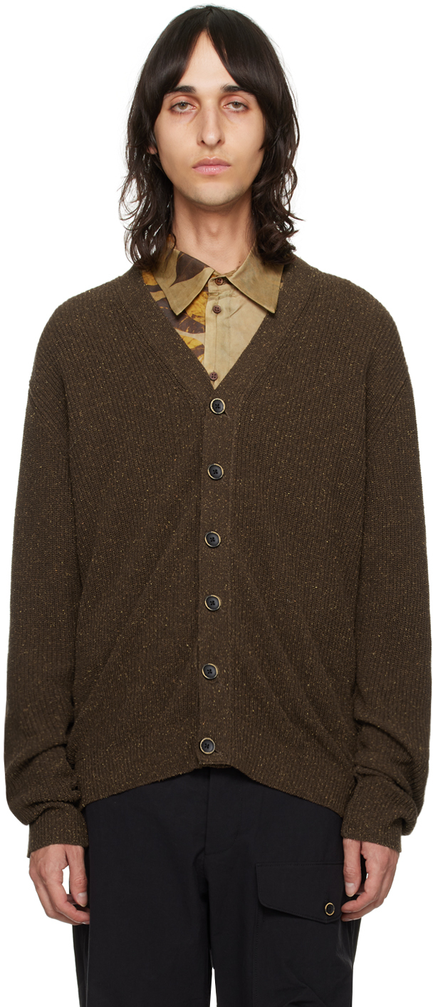 Brown Buttoned Cardigan