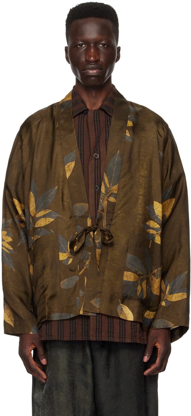 Uma Wang Brown Jester Jacket In Uw026 Tan/brown