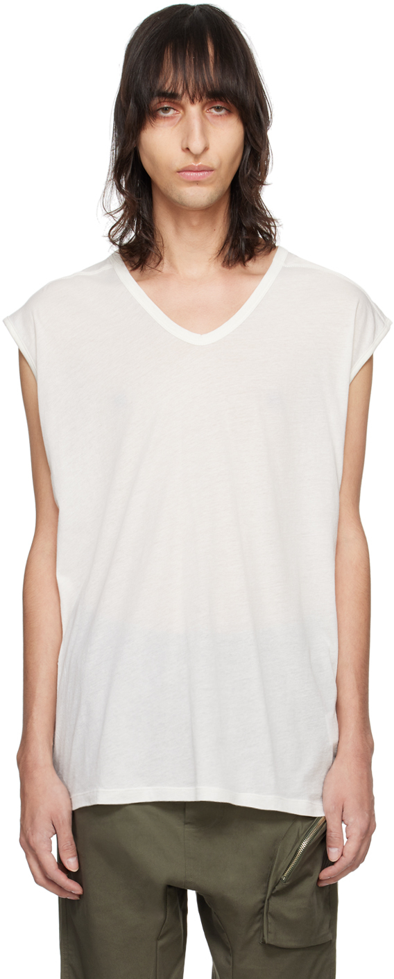 Thom Krom Raw-cut Sleeveless T-shirt In White