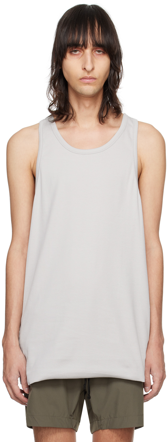 Thom Krom Sleeveless Cotton T-shirt In Silver