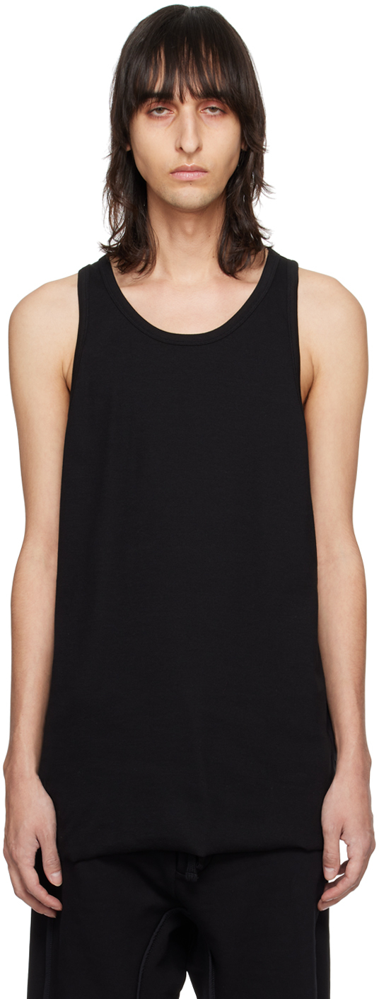 Stretch Cotton Tank Top in Black by Thom Krom | Shop Untitled NYC