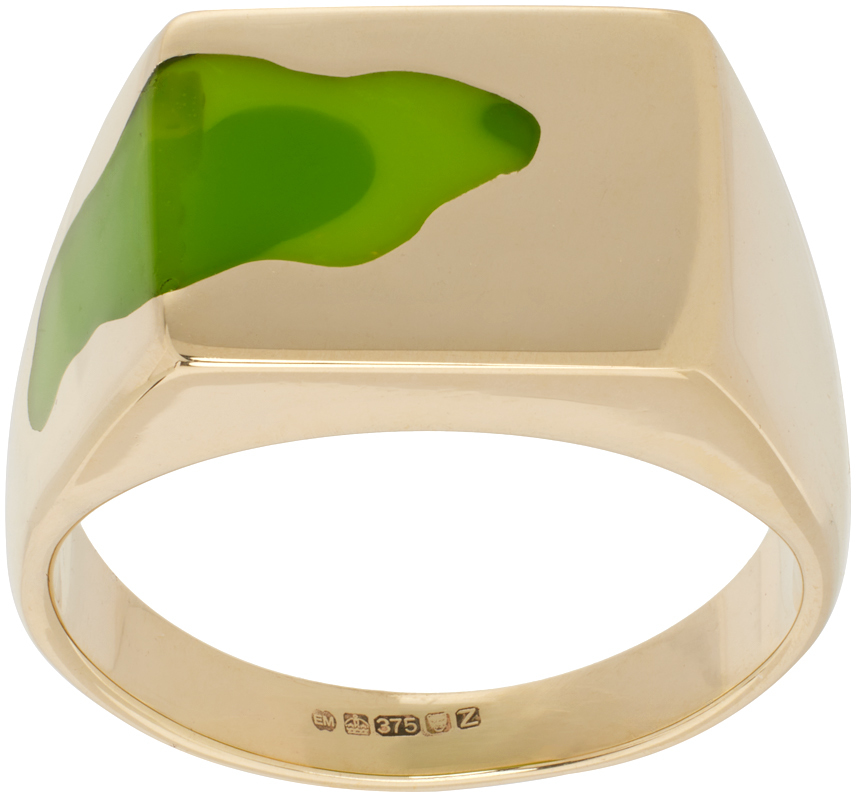 Gold & Green One Piece Ring