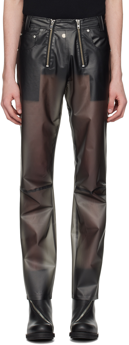 Shop Gmbh Black Thor Trousers In Transparent