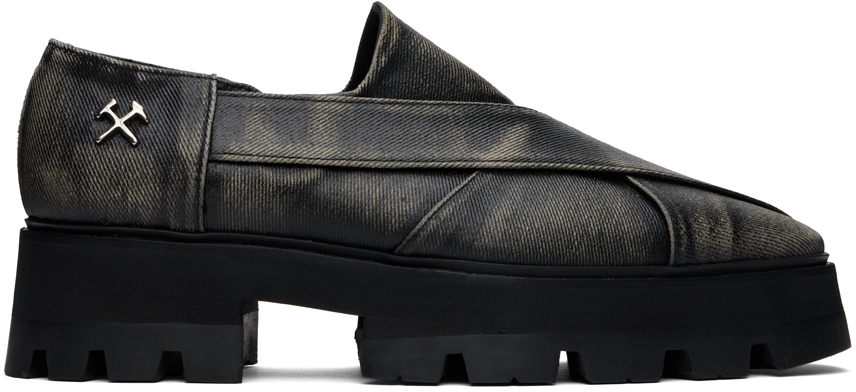 Black Chunky Chapal Loafers
