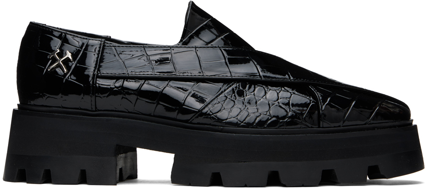 【関税込み】GmbH ブラック Chunky Chapal スリッポン Black Chunky Chapal Loafers by GmbH on Sale