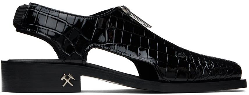 Black Hawi Slingback Cutout Sandals