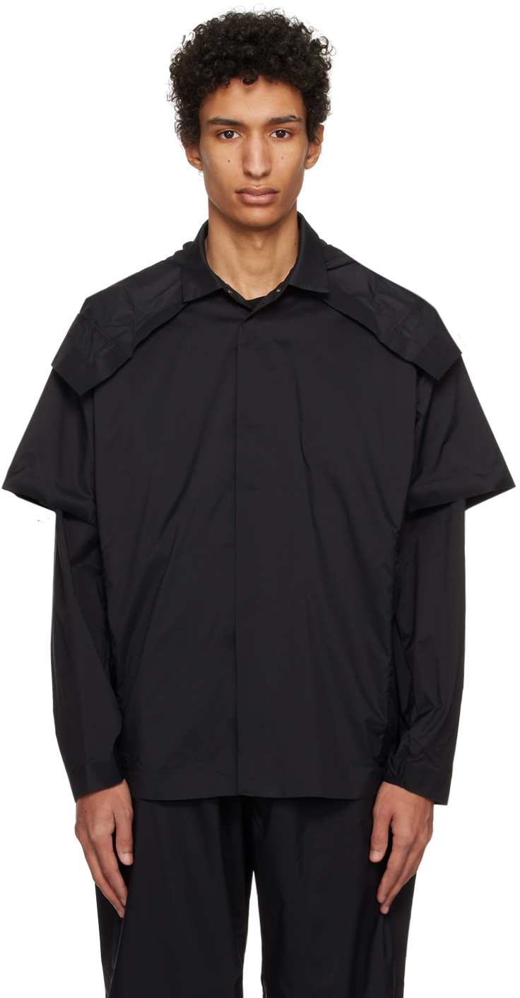 Goldwin 0: Black Wind Shirt Jacket | SSENSE