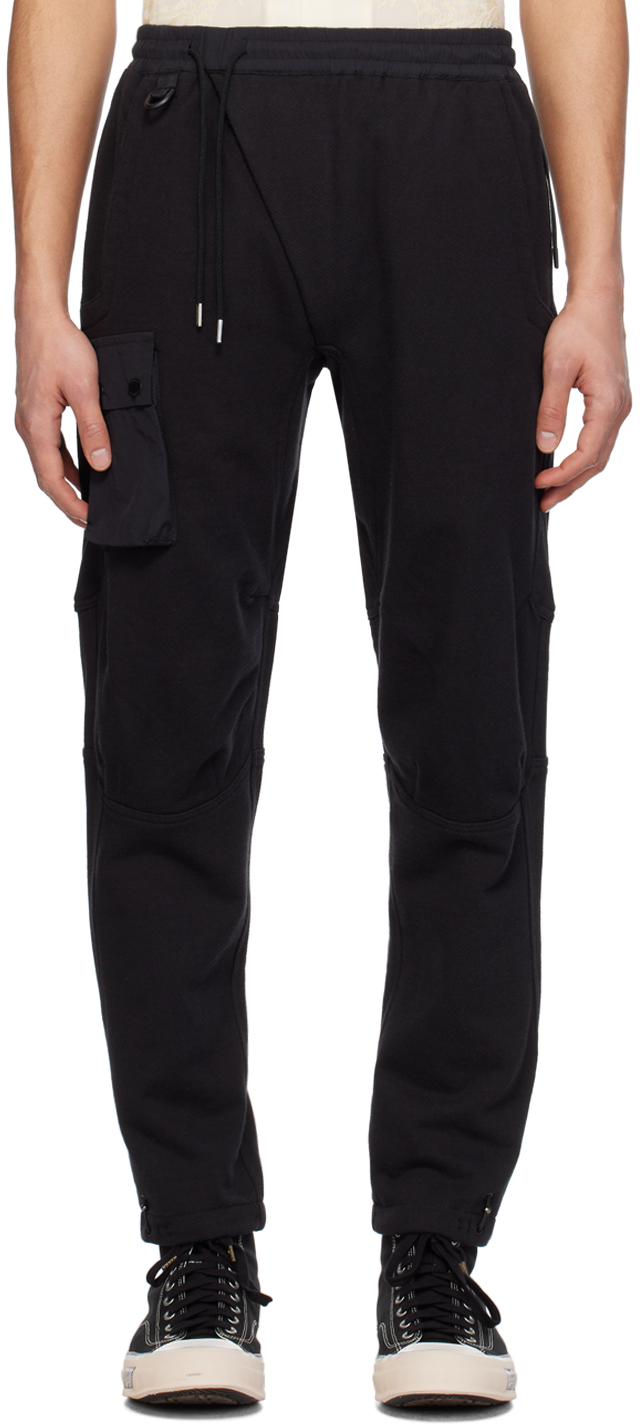 Black Articulated Cargo Pants by Maharishi on Sale