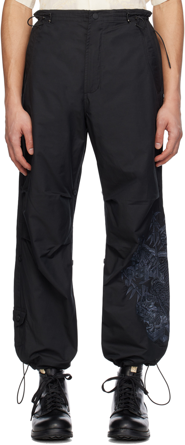 Shop Maharishi Black Take Tora Snopants Trousers In Charcoal