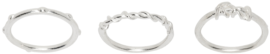 Silver Layered Ring Set