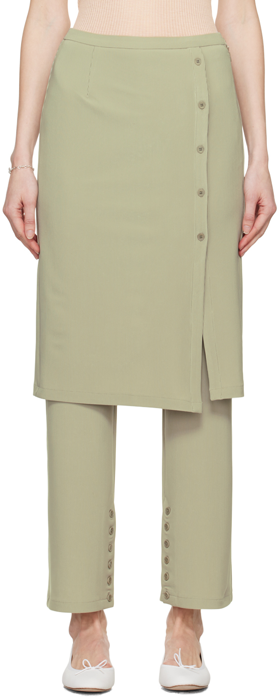 Beige Layered Trousers