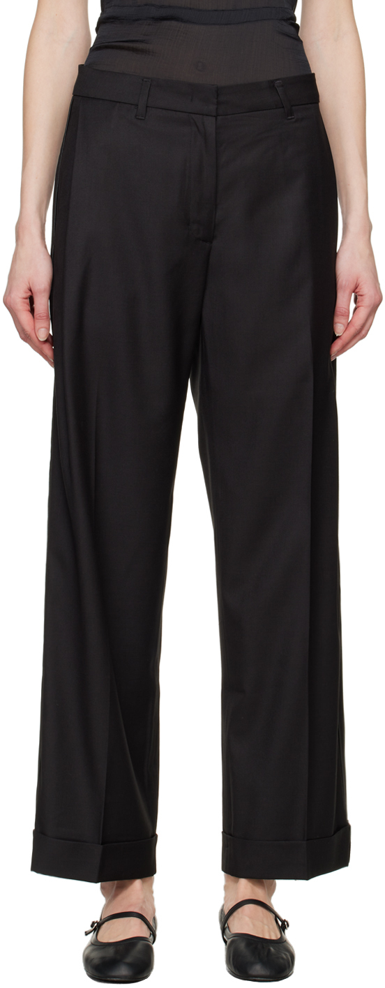 Black Pleated Trousers