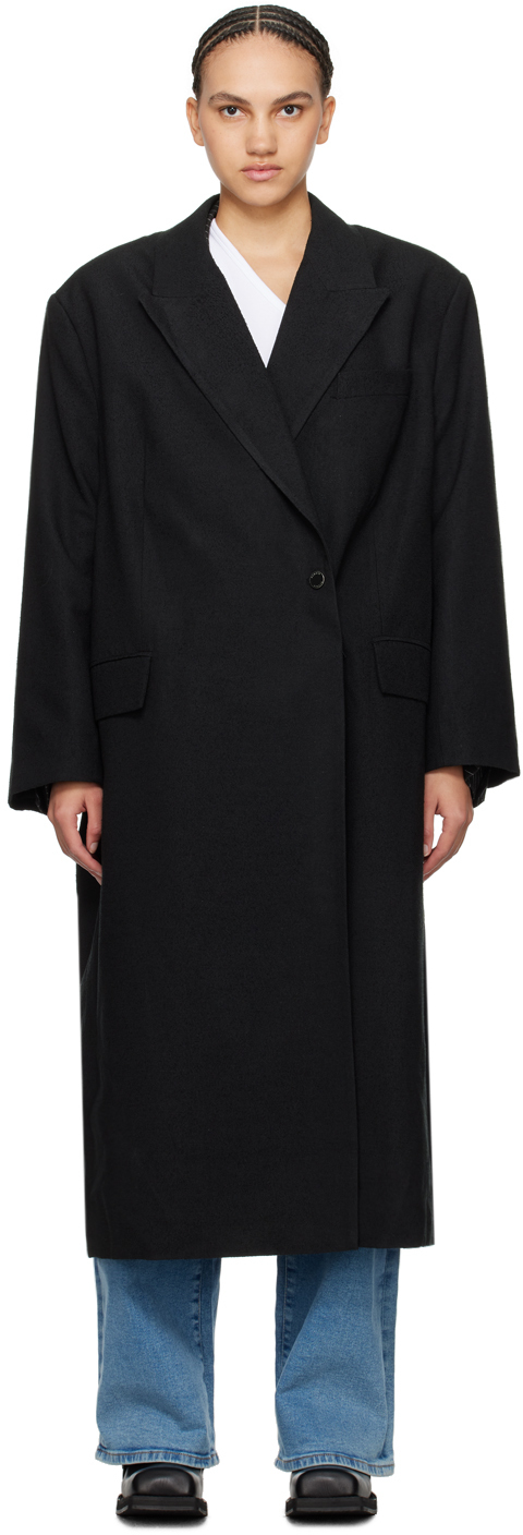 Remain Birger Christensen Black Oversized Coat In 1000 Black