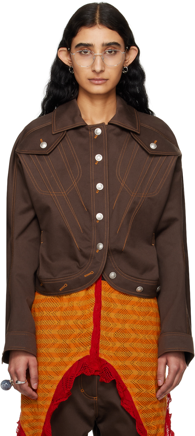 Shop Kiko Kostadinov Brown Apollinaire Jacket In Fawn Brown