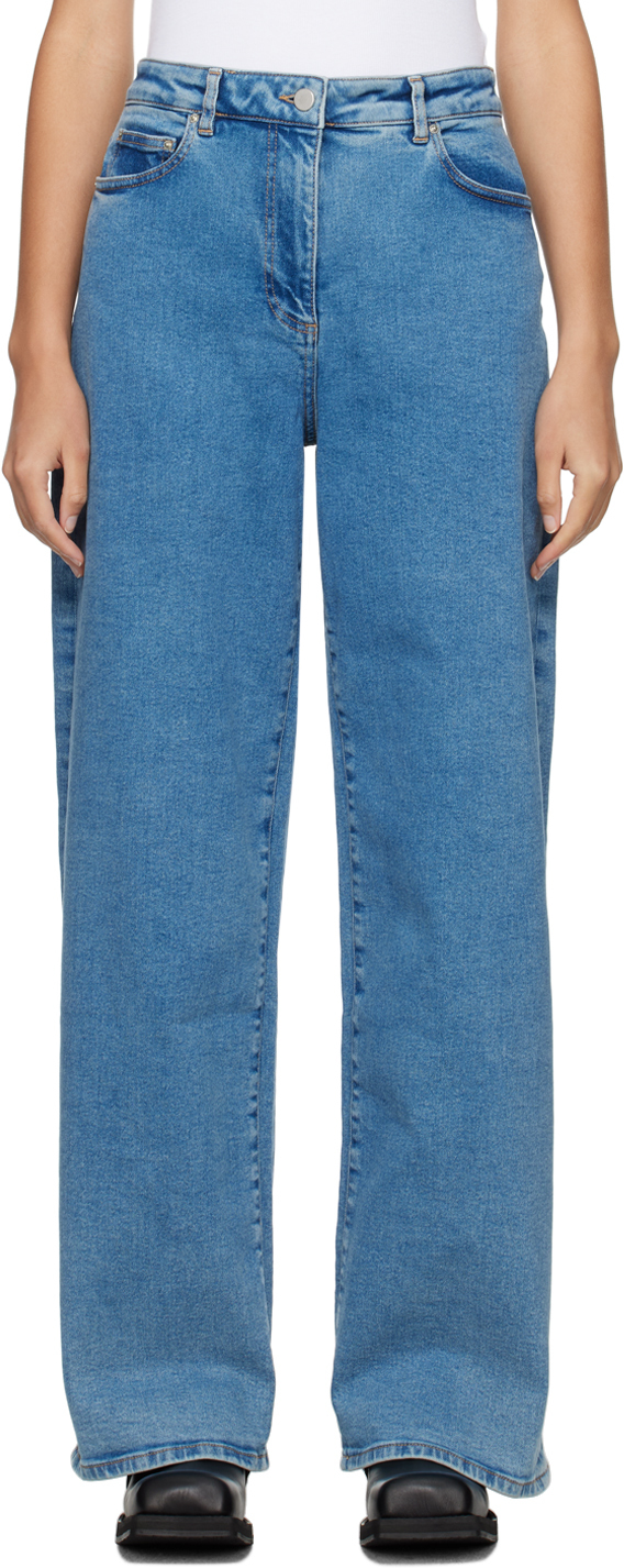Remain Birger Christensen Blue Cocoon Jeans In 18-4215 Blue Mirage