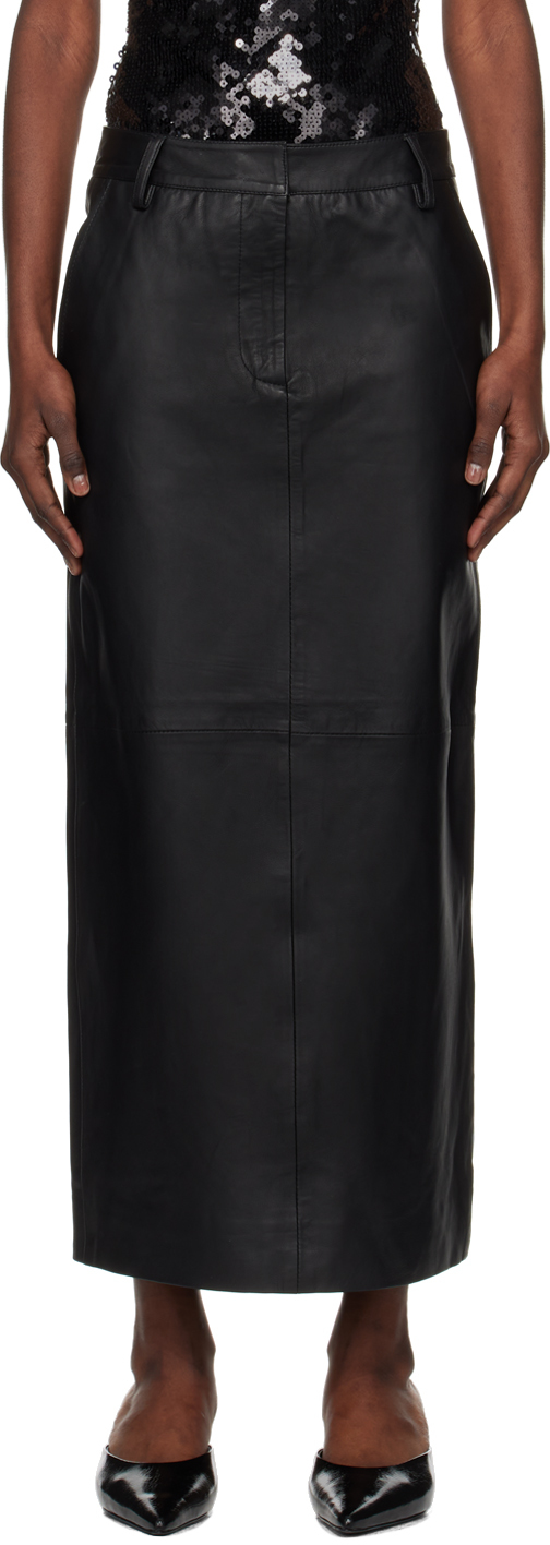 Remain Birger Christensen Black Pencil Maxi Skirt In 1000 Black
