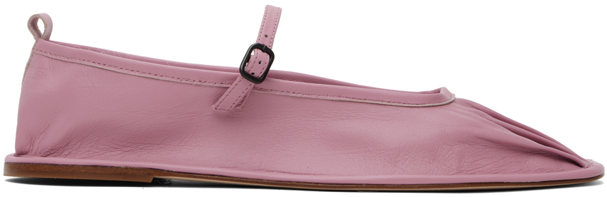 HEREU Pink Dansa Mary Jane Ballerina Flats