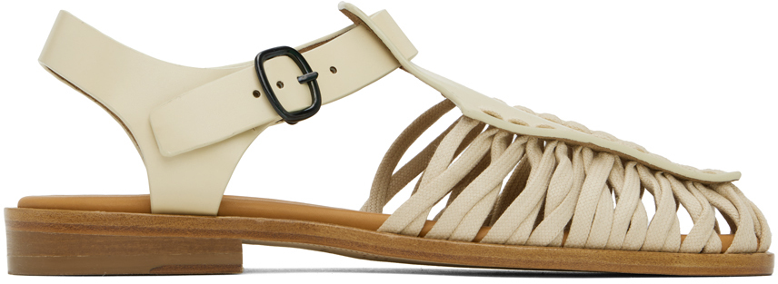 Shop Hereu Off-white Alaro Sandals In Custard