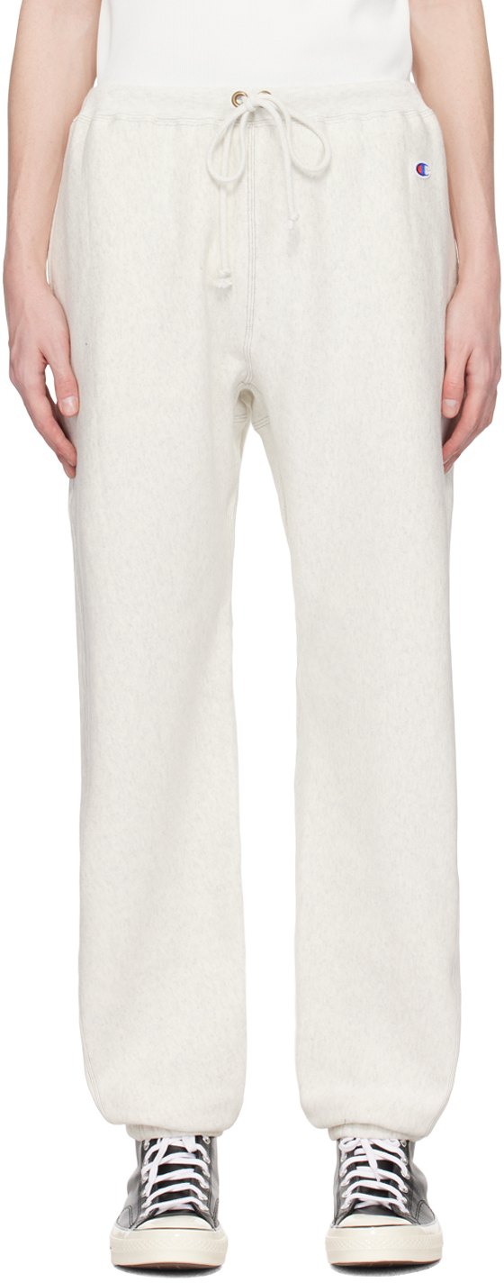 Shop N.hoolywood Off-white Champion Edition Sweatpants In Oatmeal
