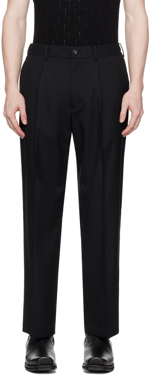 N.hoolywood Black Wide Tapered Trousers
