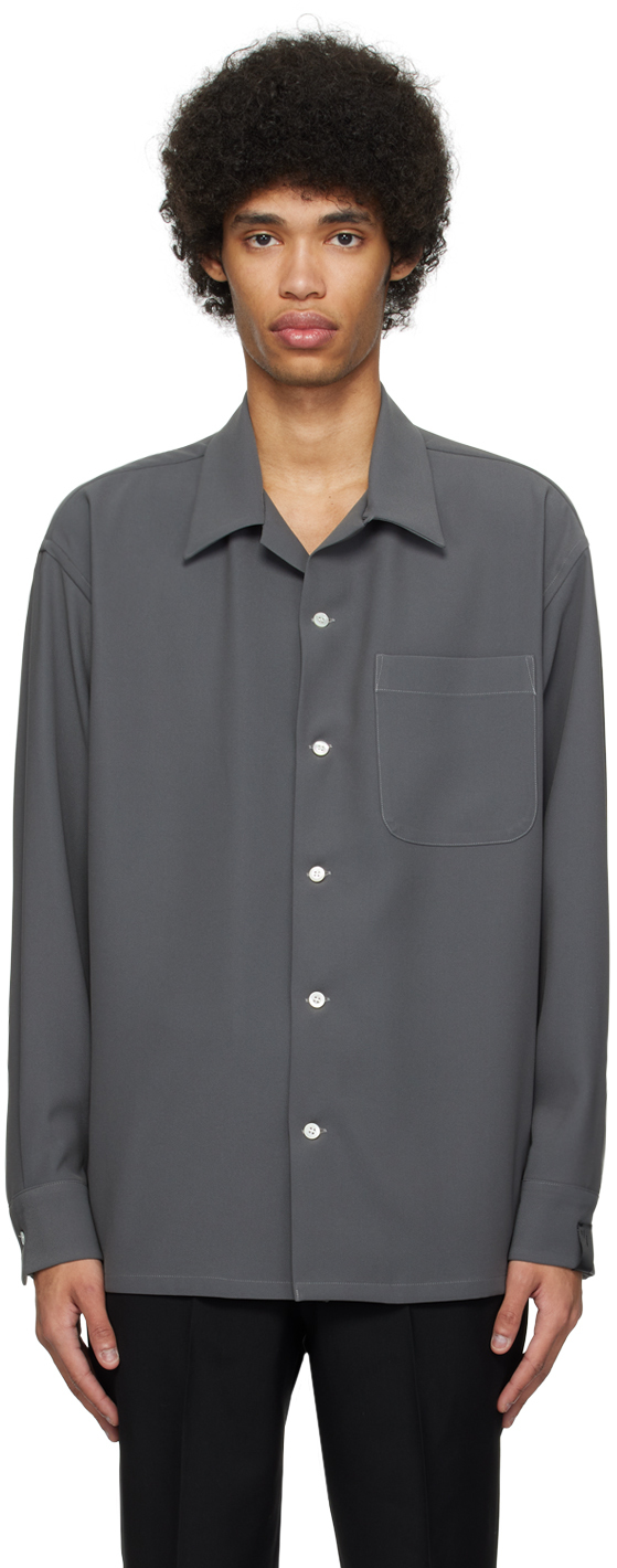 Shop N.hoolywood Gray Patch Pocket Shirt In Charcoal