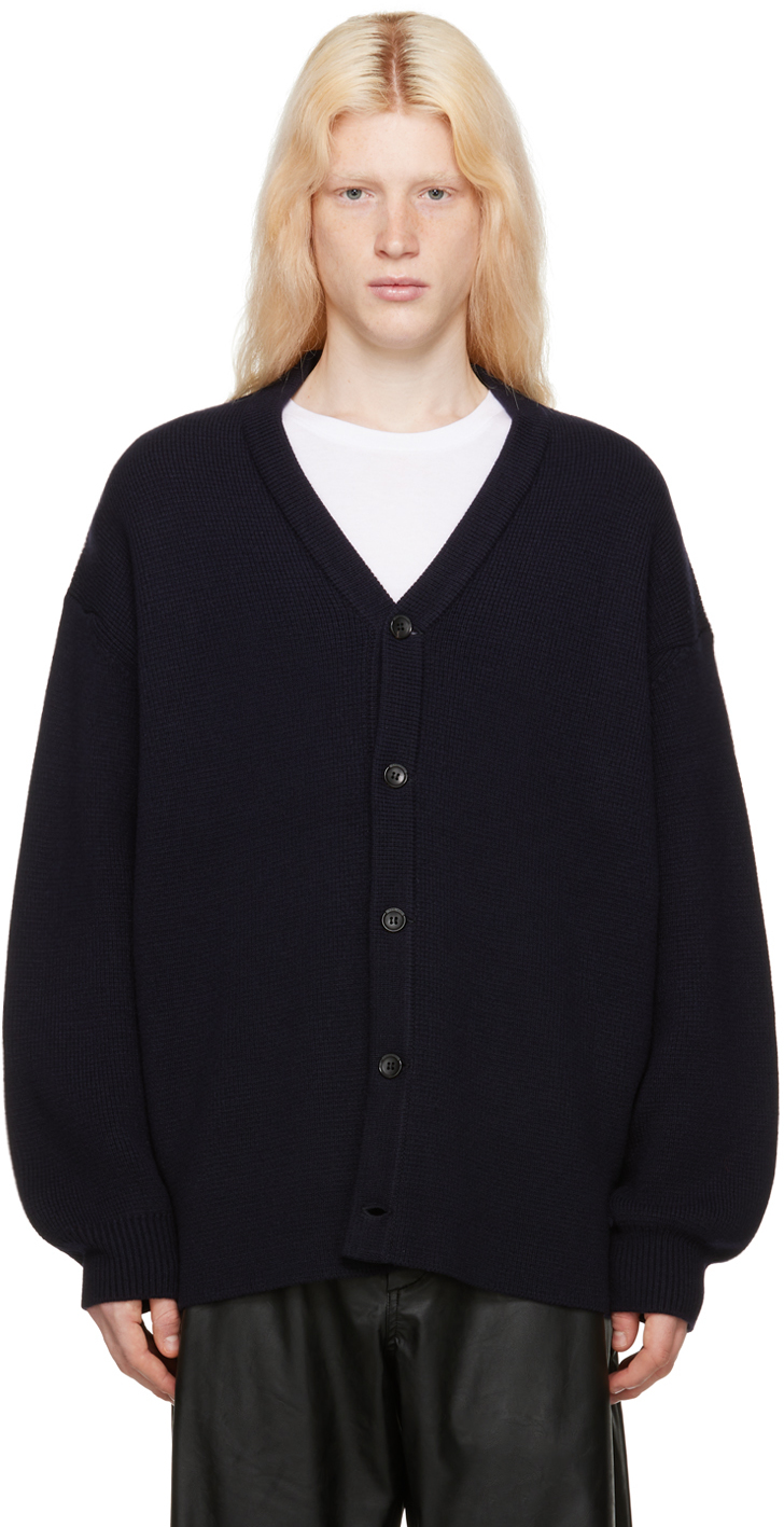 Navy Y-Neck Cardigan