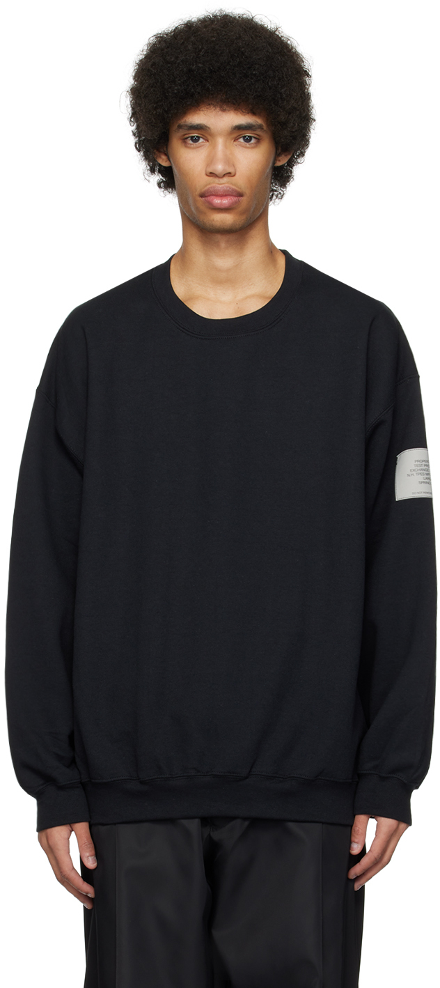 N.Hoolywood: Black Patch Sweatshirt | SSENSE