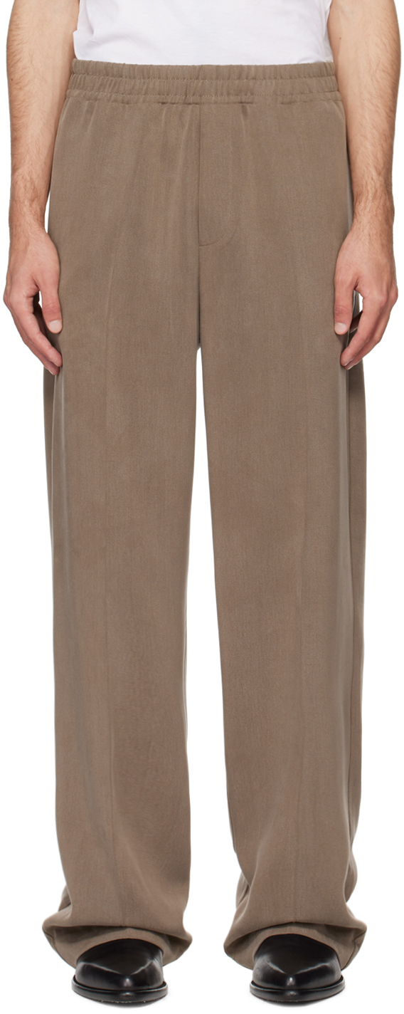 Taupe Wind Elastic Trousers