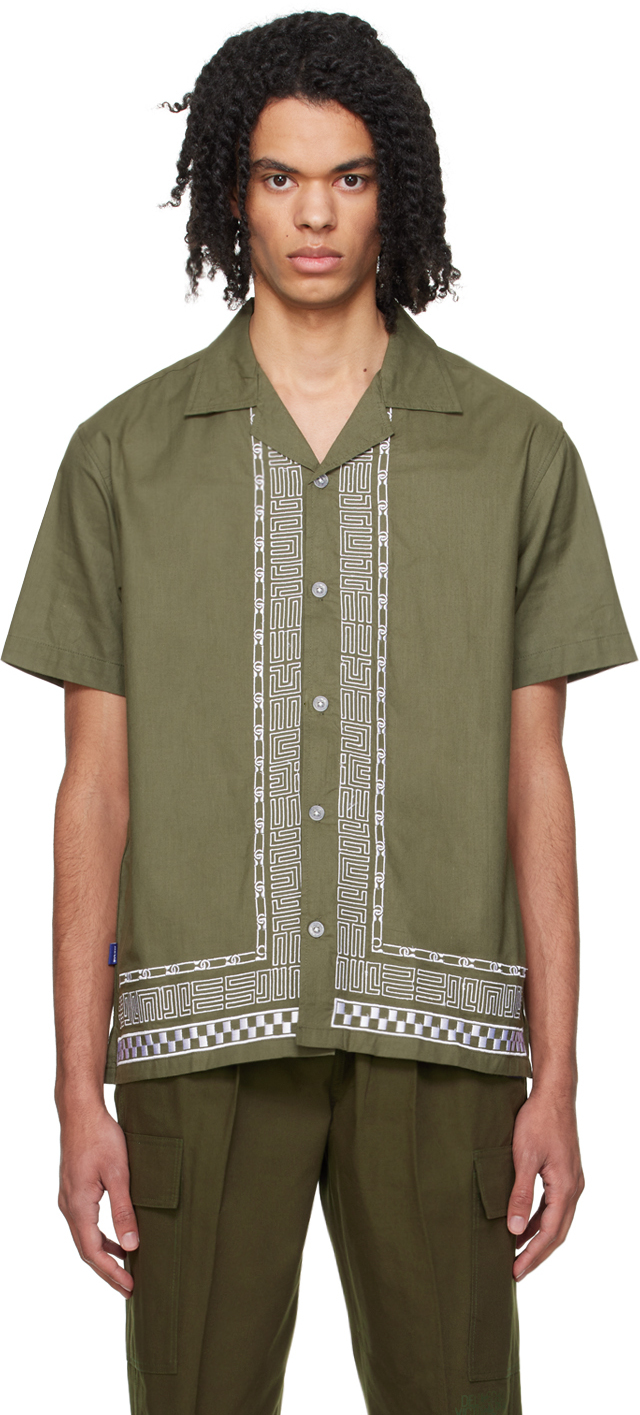 DEVÁ STATES: Khaki Embroidered Shirt | SSENSE