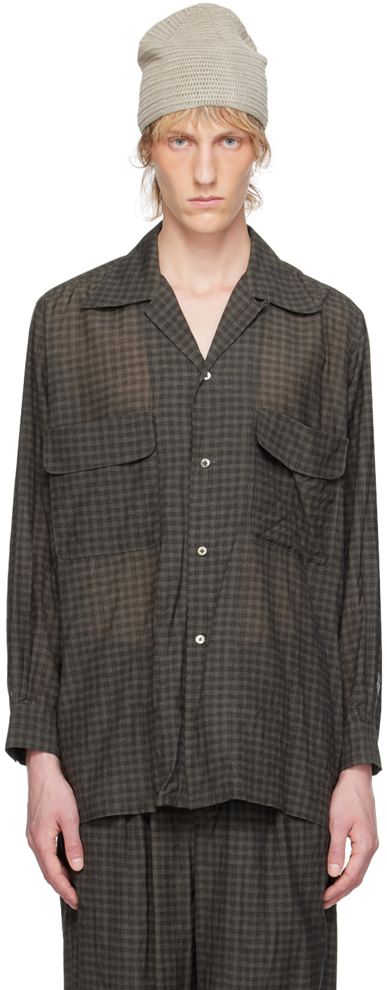 Yoke Gray Plaid Shirt In Charcoal