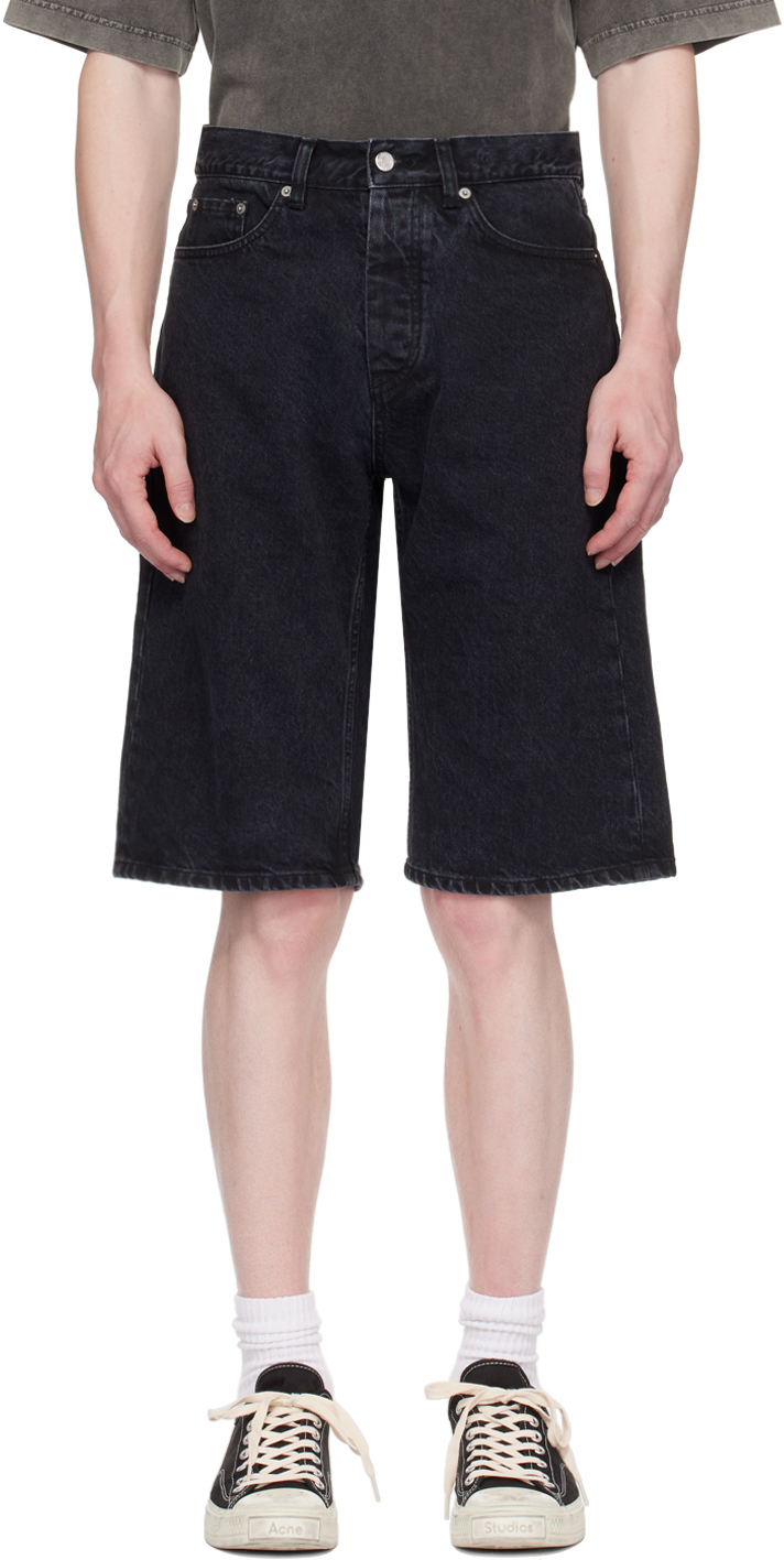 Shop Hope Black Loose-fit Denim Shorts In Washed Black