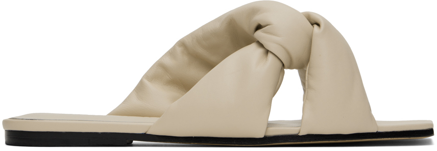 Studio Amelia Beige Pillow Loop Sandals In Stn
