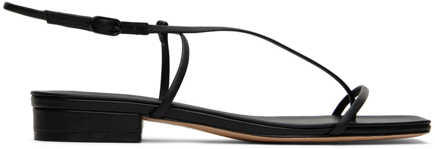 Black Cross Front Flat Sandals