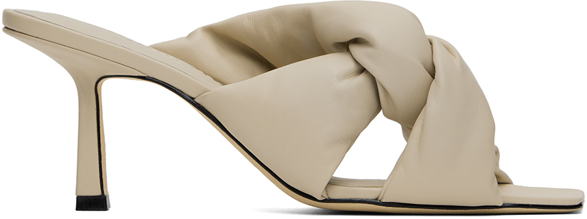 Studio Amelia Beige Pillow Loop 70mm Heeled Sandals In Stn