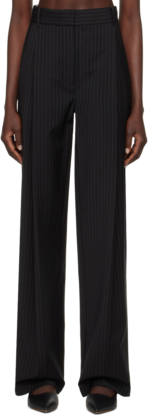 Shop Camilla And Marc Black Thera Trousers In Dblk Black Pinstripe