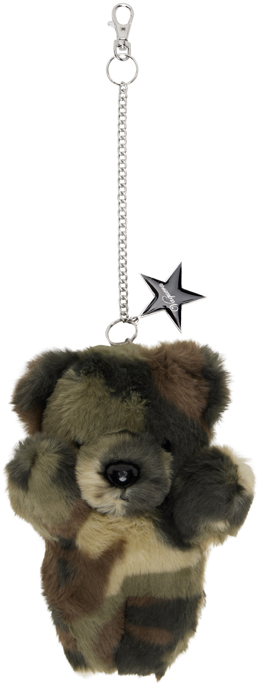 Shop Vaquera Khaki & Brown Teddy Bear Keychain In 1 Camo