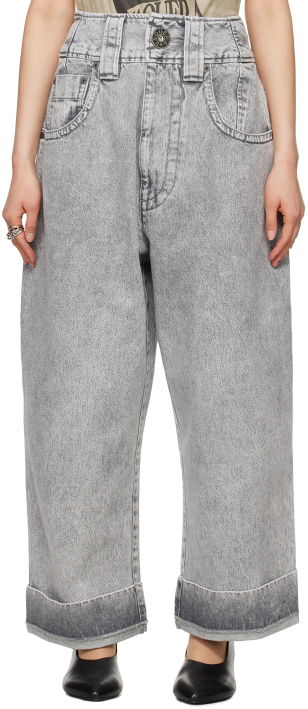 Shop Vaquera Gray Baby Jeans In 1 Grey