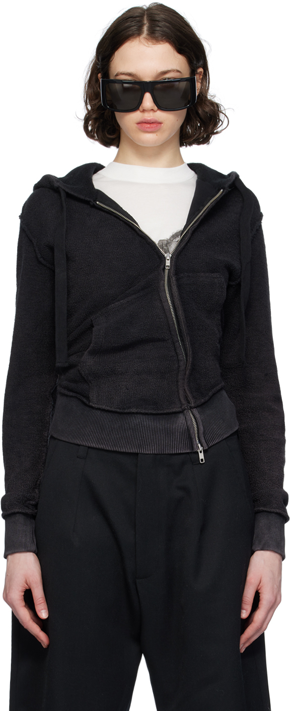 Shop Vaquera Black Inside Out Twisted Hoodie In 1 Black