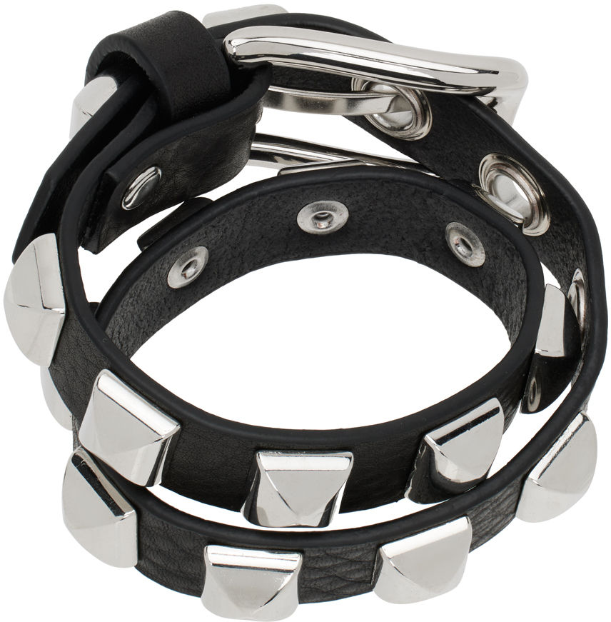 Shop Vaquera Black Studded Bracelet